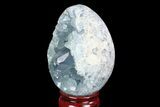 Crystal Filled Celestine (Celestite) Egg Geode - Madagascar #100031-2
